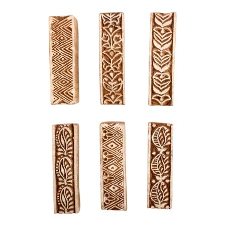 Set of 6 Piece New Mix Wooden Printing Block